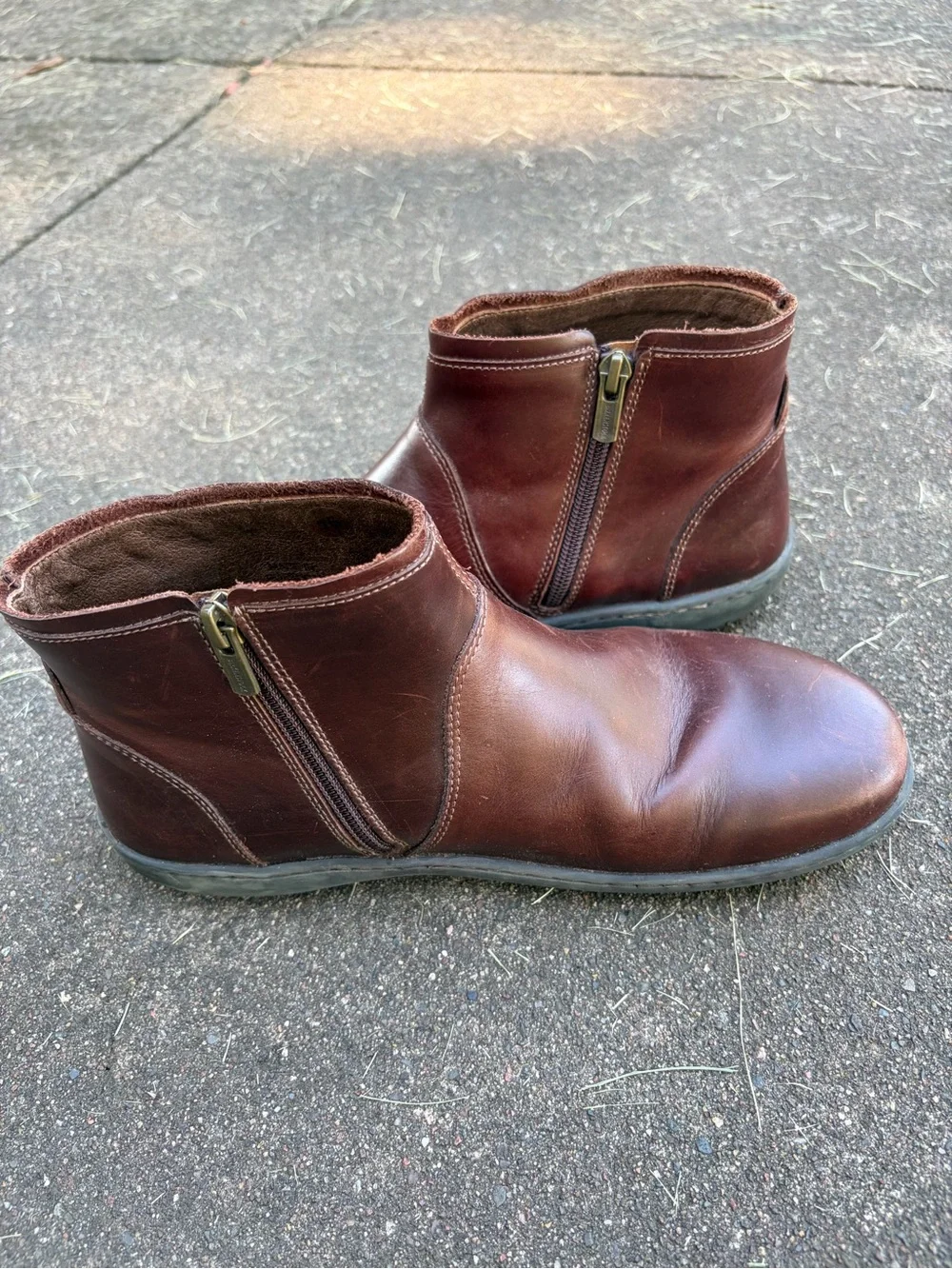 Birkenstock Bennington Brown Leather Side Zip Ankle Boots Women’s Size 39 8-8.5